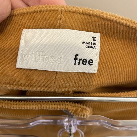 Aritzia Wilfred Free Tan Corduroy Karmen Skirt Button Front Mini Neutral 10 - Picture 3 of 6